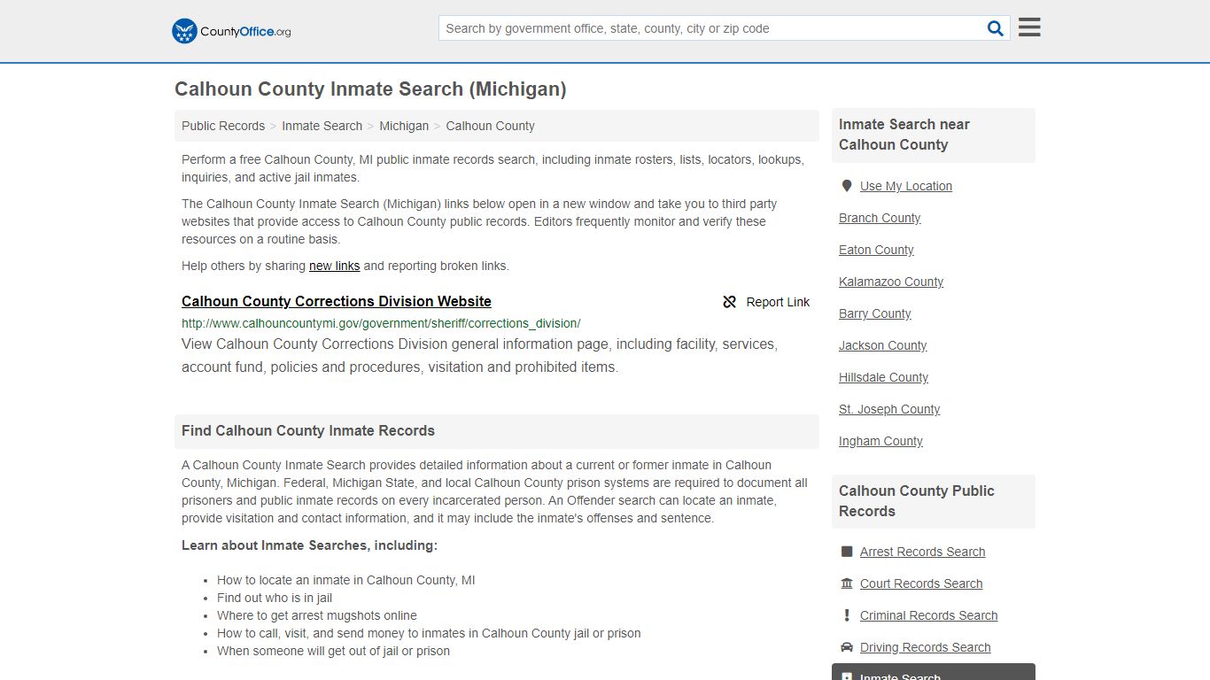 Inmate Search - Calhoun County, MI (Inmate Rosters & Locators)